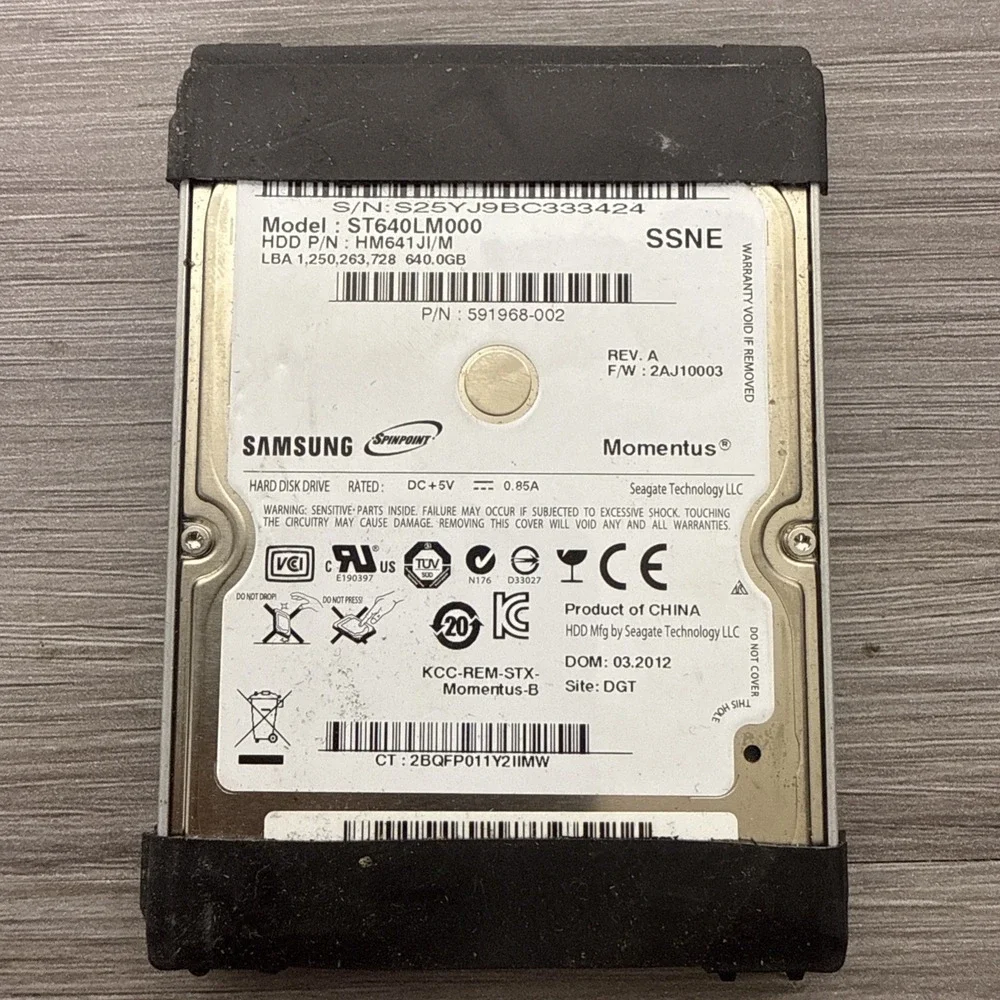 Samsung ST640LM000 P/N:HM641JI/M FW:2AJ10003 640GB 2.5